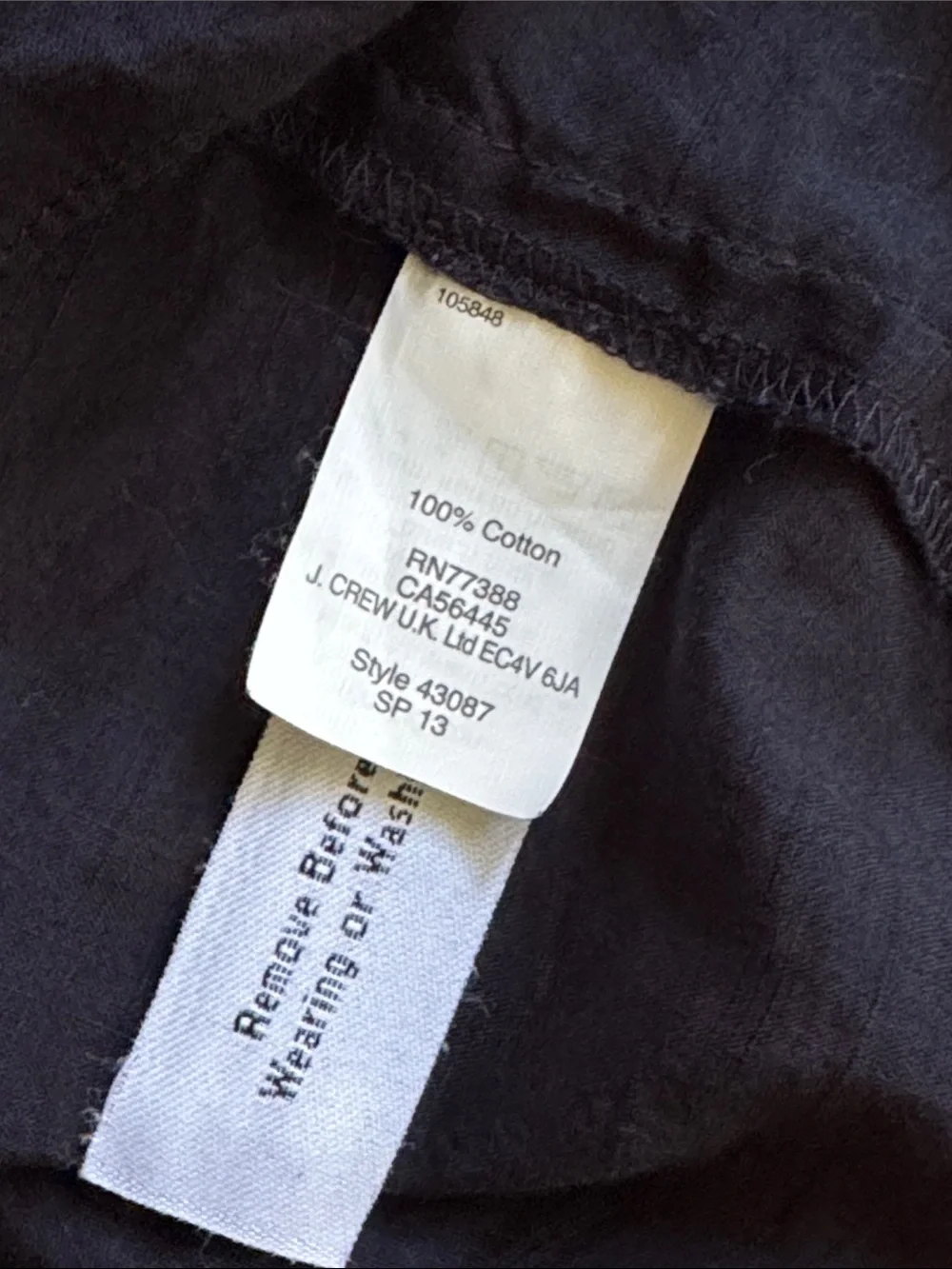 J.Crew Navy Cotton Blouse L